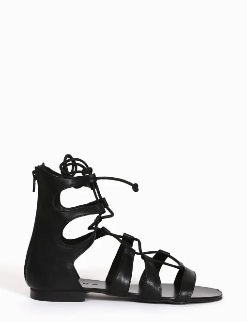 sandalo tacco 1 cm nero
