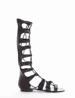 sandalo tacco 1 cm nero