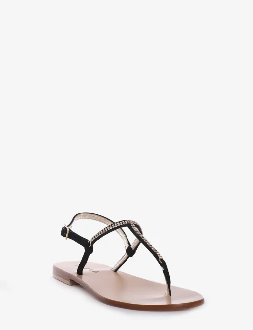 Sandalo tacco 1 cm nero