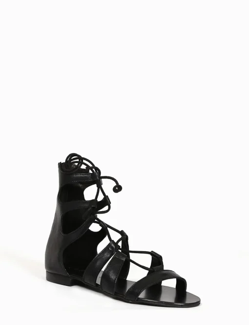 sandalo tacco 1 cm nero