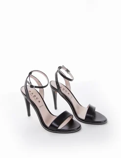 sandalo tacco 1 cm nero