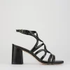Sandalo tacco 8 cm nero pelle