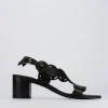 Sandalo tacco 5 cm nero pelle