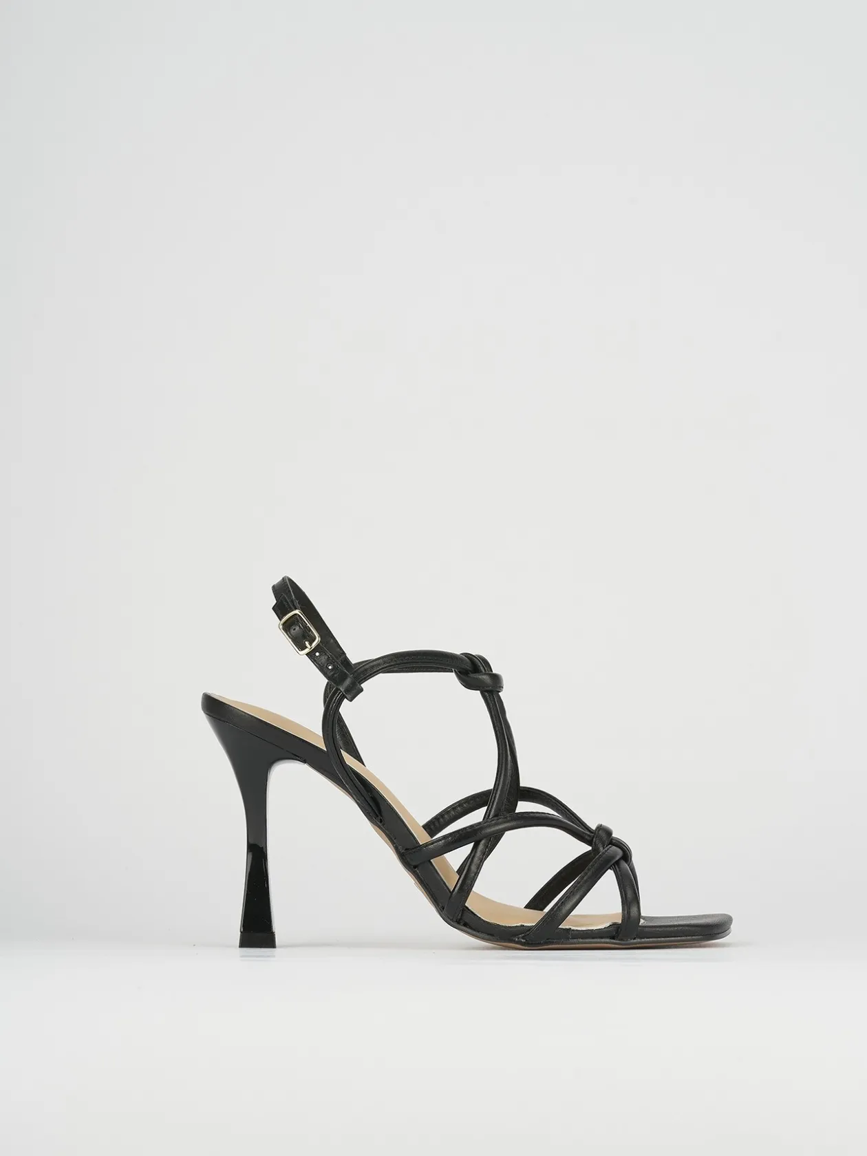 Sandalo tacco 9 cm nero pelle