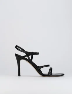Sandalo tacco 8 cm nero pelle