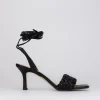 Sandalo tacco 8 cm nero pelle