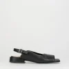 Sandalo tacco 1 cm nero pelle