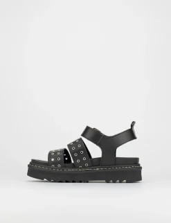 Sandalo tacco 1 cm nero pelle