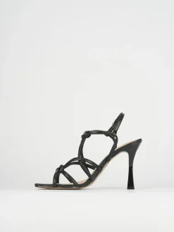 Sandalo tacco 9 cm nero pelle