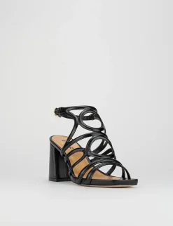 Sandalo tacco 8 cm nero pelle