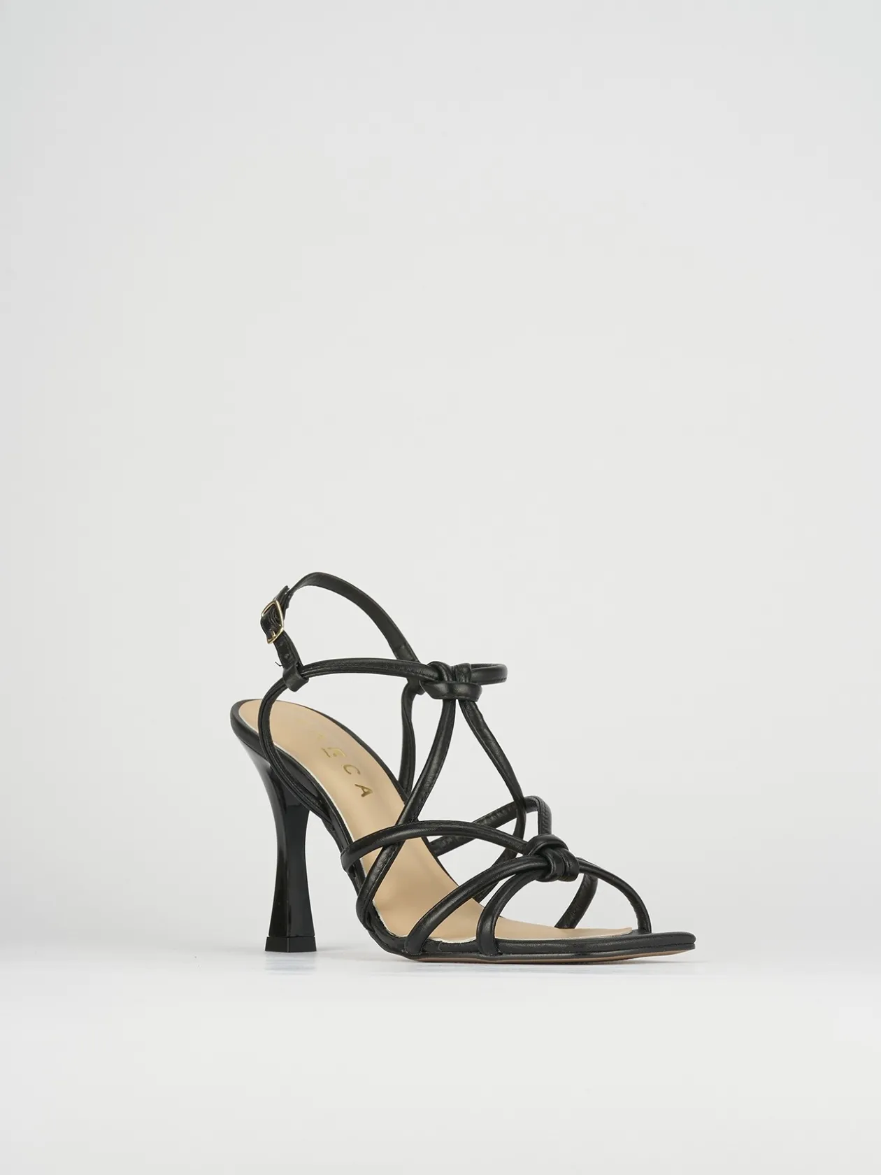 Sandalo tacco 9 cm nero pelle