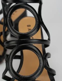 Sandalo tacco 8 cm nero pelle