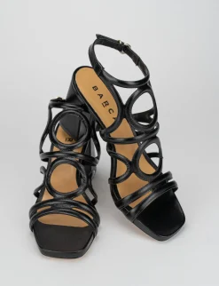 Sandalo tacco 8 cm nero pelle