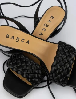 Sandalo tacco 8 cm nero pelle