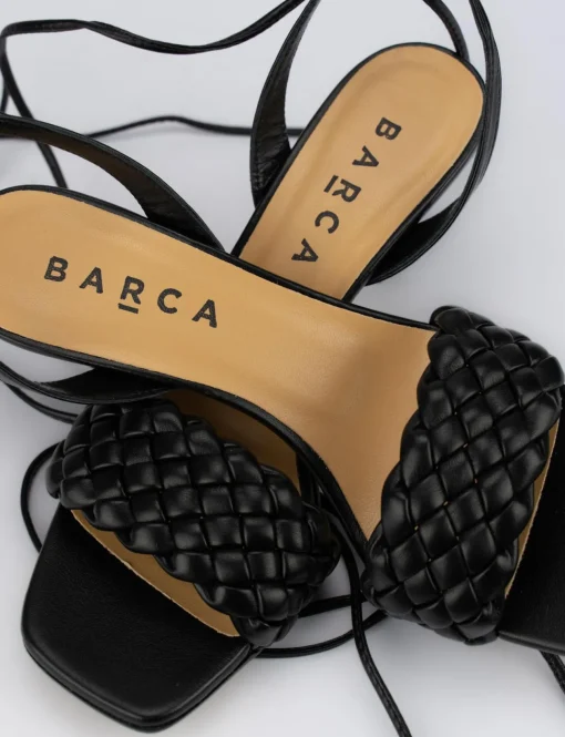 Sandalo tacco 8 cm nero pelle