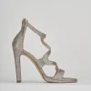 Sandalo tacco 7 cm oro glitter