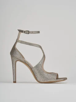 Sandalo tacco 9 cm oro glitter