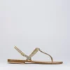 Sandalo tacco 1 cm oro glitter
