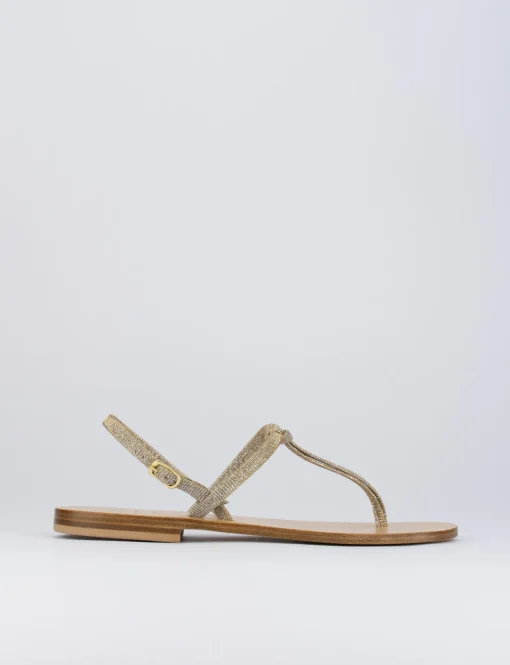 Sandalo tacco 1 cm oro glitter