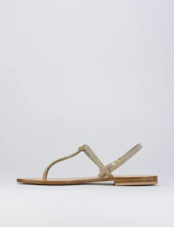 Sandalo tacco 1 cm oro glitter