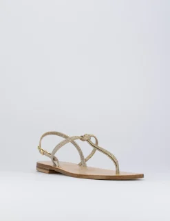 Sandalo tacco 1 cm oro glitter