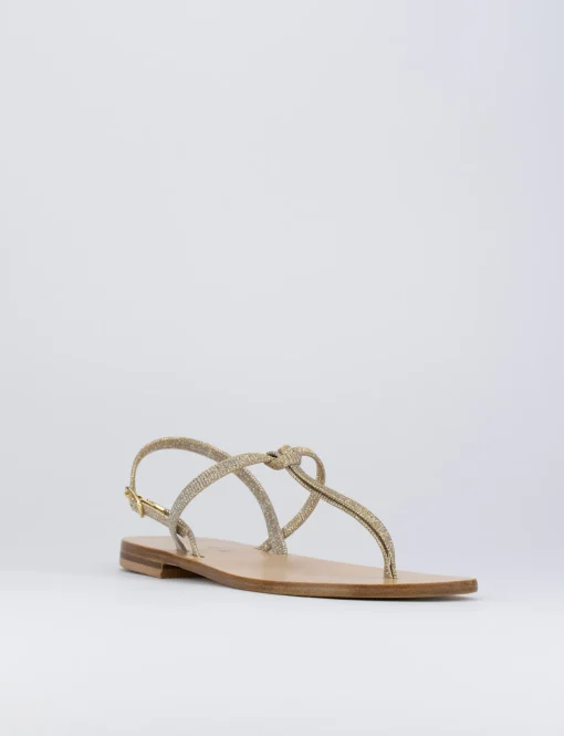 Sandalo tacco 1 cm oro glitter