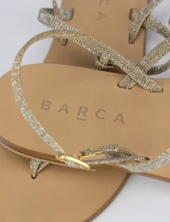 Sandalo tacco 1 cm oro glitter