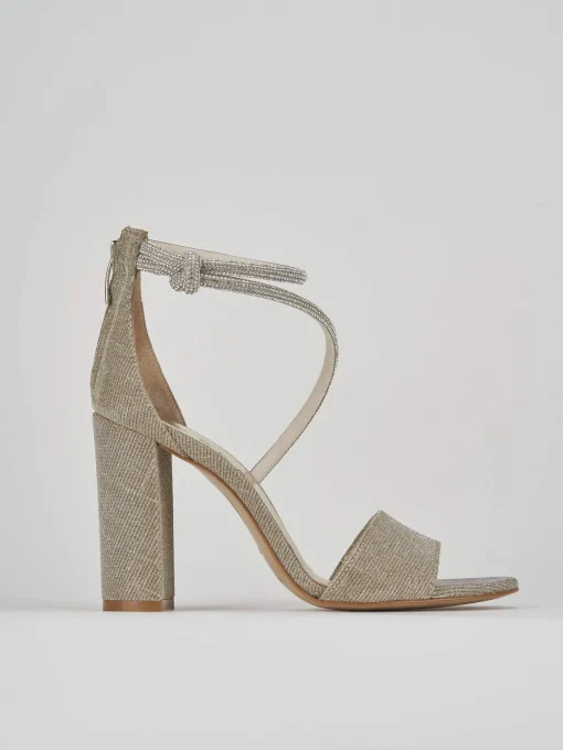 Sandalo tacco 9 cm oro pelle