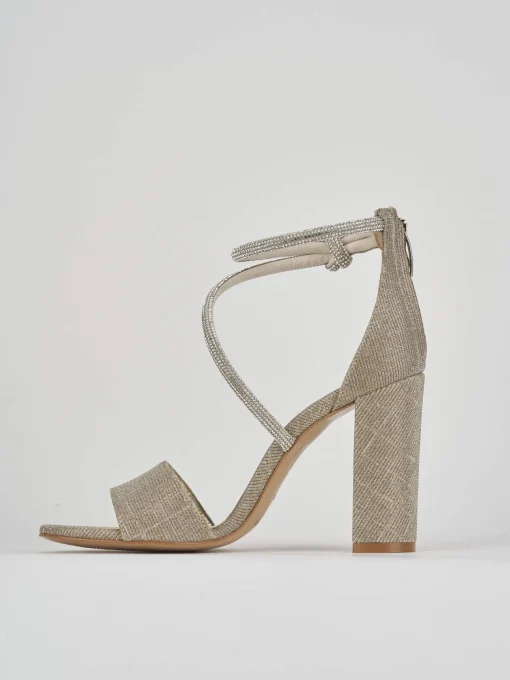 Sandalo tacco 9 cm oro pelle