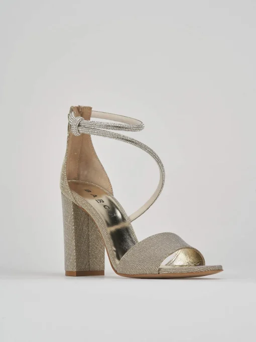 Sandalo tacco 9 cm oro pelle