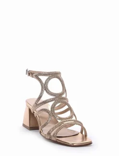 sandalo tacco 5 cm rame