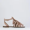 Sandalo tacco 1 cm rosa camoscio