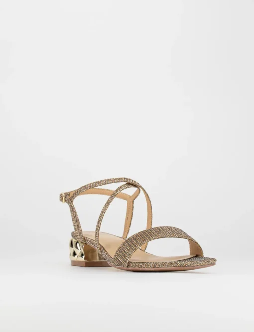 Sandalo tacco 1 cm rosa pelle