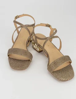 Sandalo tacco 1 cm rosa pelle