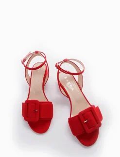 sandalo tacco 3 cm rosso