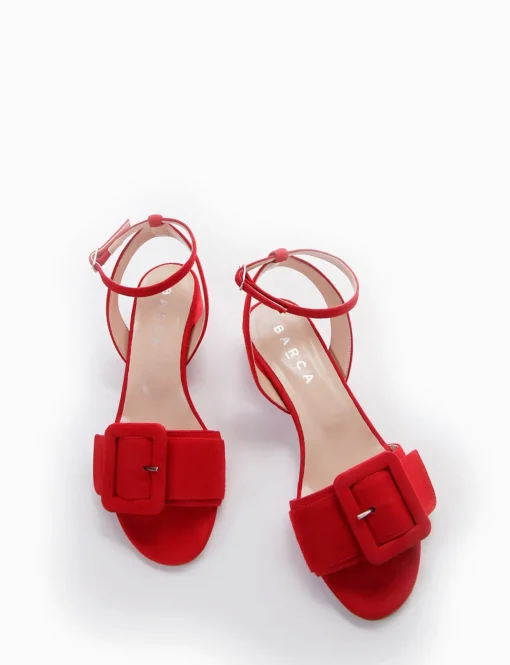 sandalo tacco 3 cm rosso