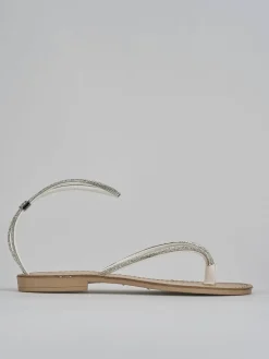 Sandalo tacco 1cm argento pelle