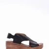 sandalo zeppa 6 cm nero