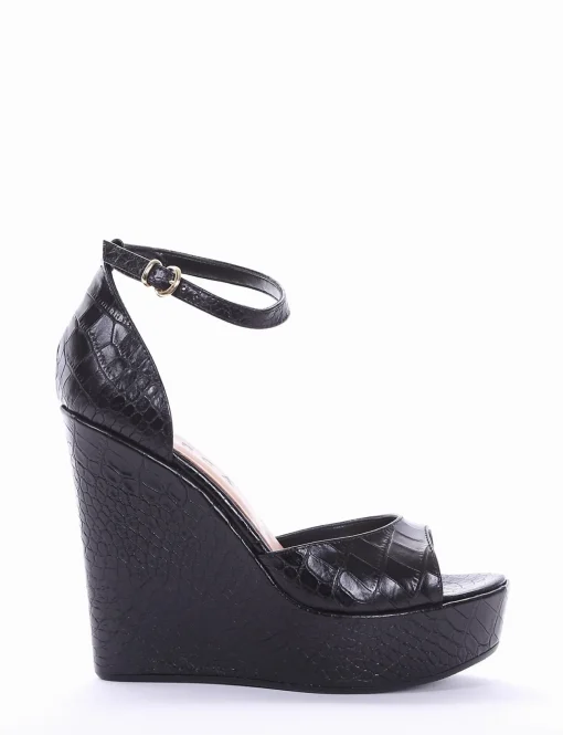 sandalo zeppa 13 cm nero