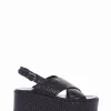 Sandalo zeppa 5 cm nero