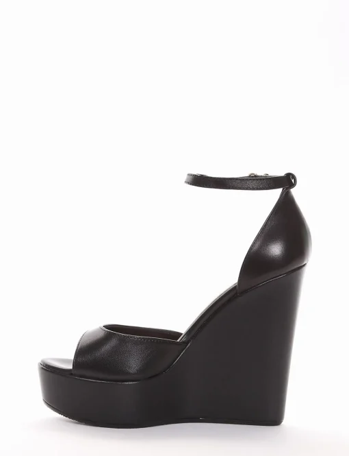 sandalo zeppa 13 cm nero