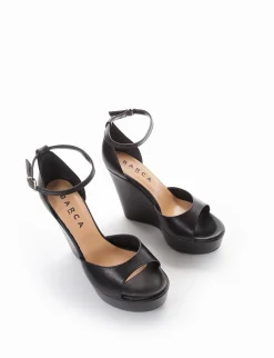 sandalo zeppa 13 cm nero
