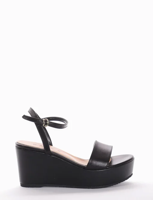 Sandalo zeppa 8 cm nero