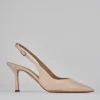 Slingback decolte tacco 7 cm rosa pelle