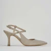 Slingback decolte' tacco 7 cm oro glitter