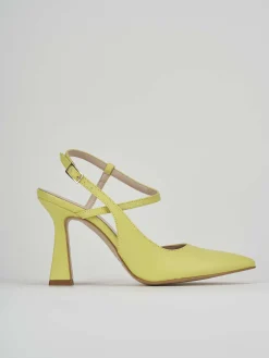 Slingback decolte' tacco 9 cm verde pelle