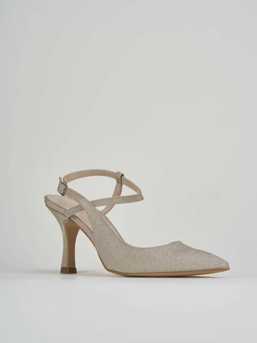 Slingback decolte' tacco 7 cm oro glitter