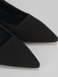 Slingback decolte' tacco 3 cm nero tessuto