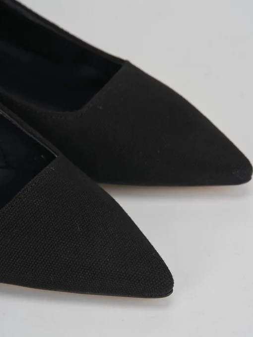 Slingback decolte' tacco 3 cm nero tessuto