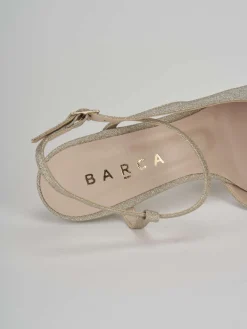Slingback decolte' tacco 7 cm oro glitter